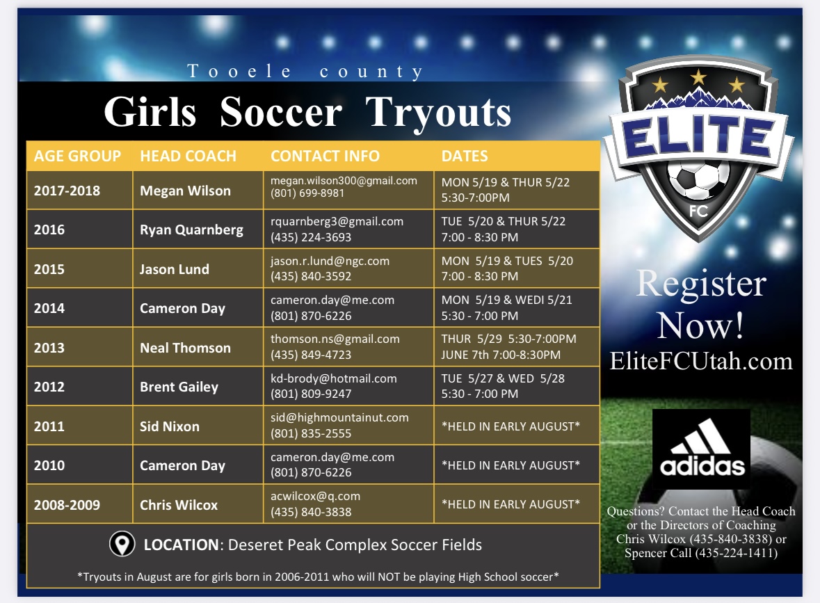 2026 Tryouts Flyer